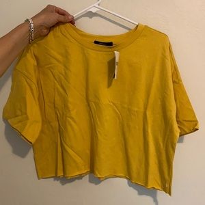 Yellow Forever 21 Cropped Box Tee
